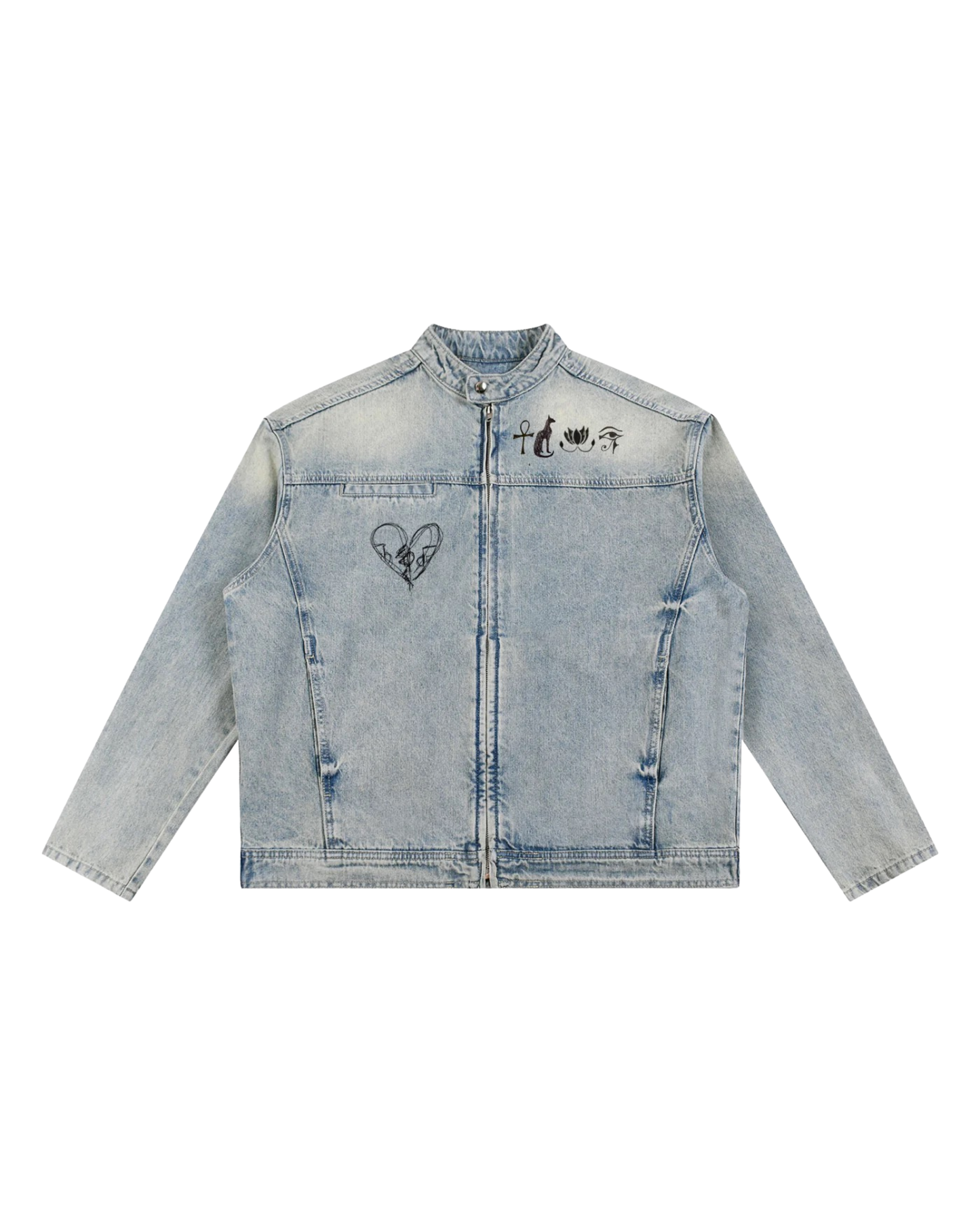 Vintage Wash Zip Denim Jacket