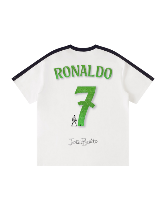 Portugal-inspired football shirt featuring Ronaldo taking a free kick